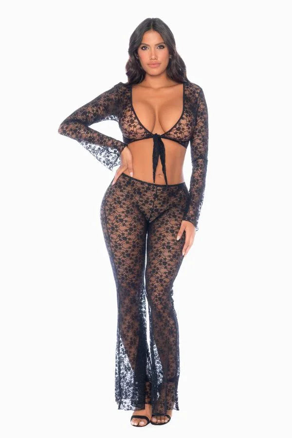 Tenue sexy résille noire par Mapalé resort