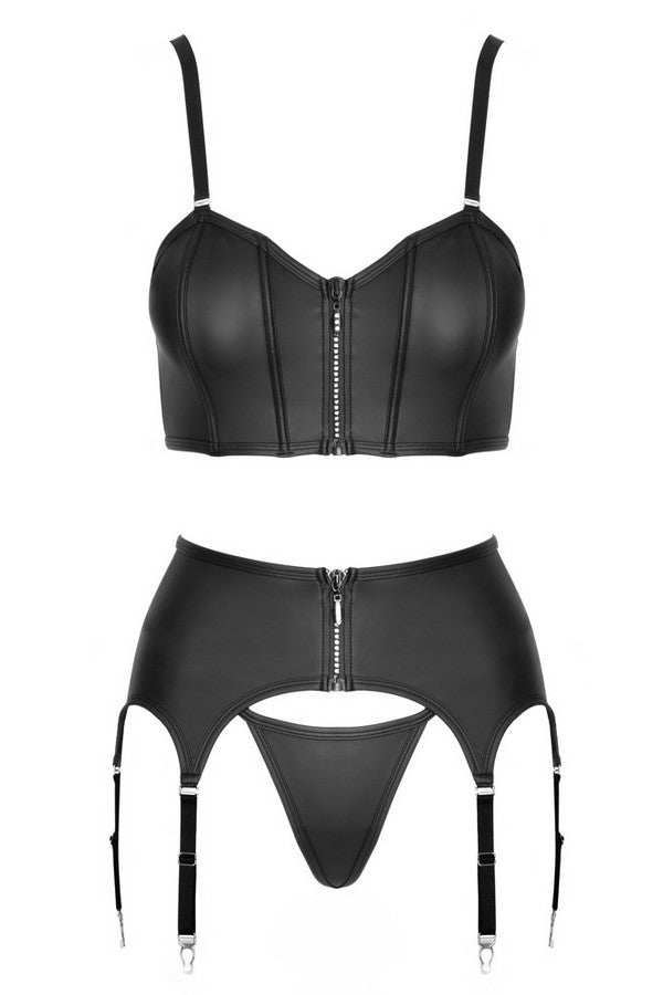 3-piece corset and garter set