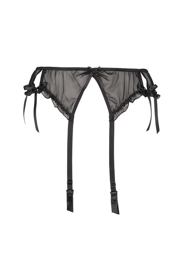 Charcoal suspender belt V-6452
