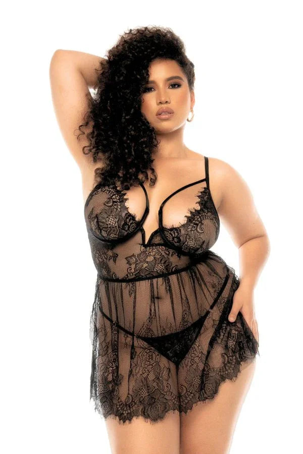 Babydoll à armatures dentelle + par Mapalé lingerie