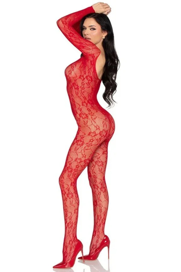 Floral lace bodystocking