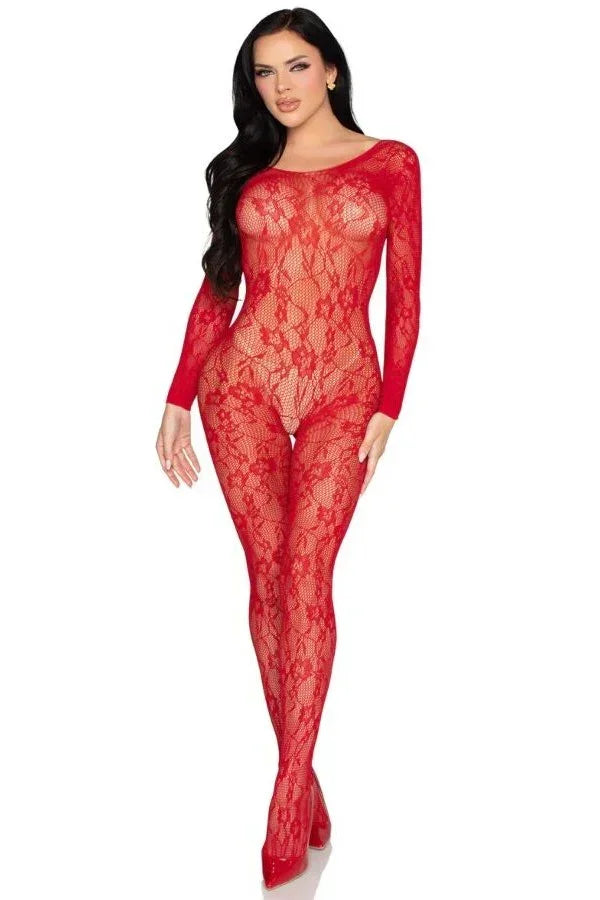Floral lace bodystocking