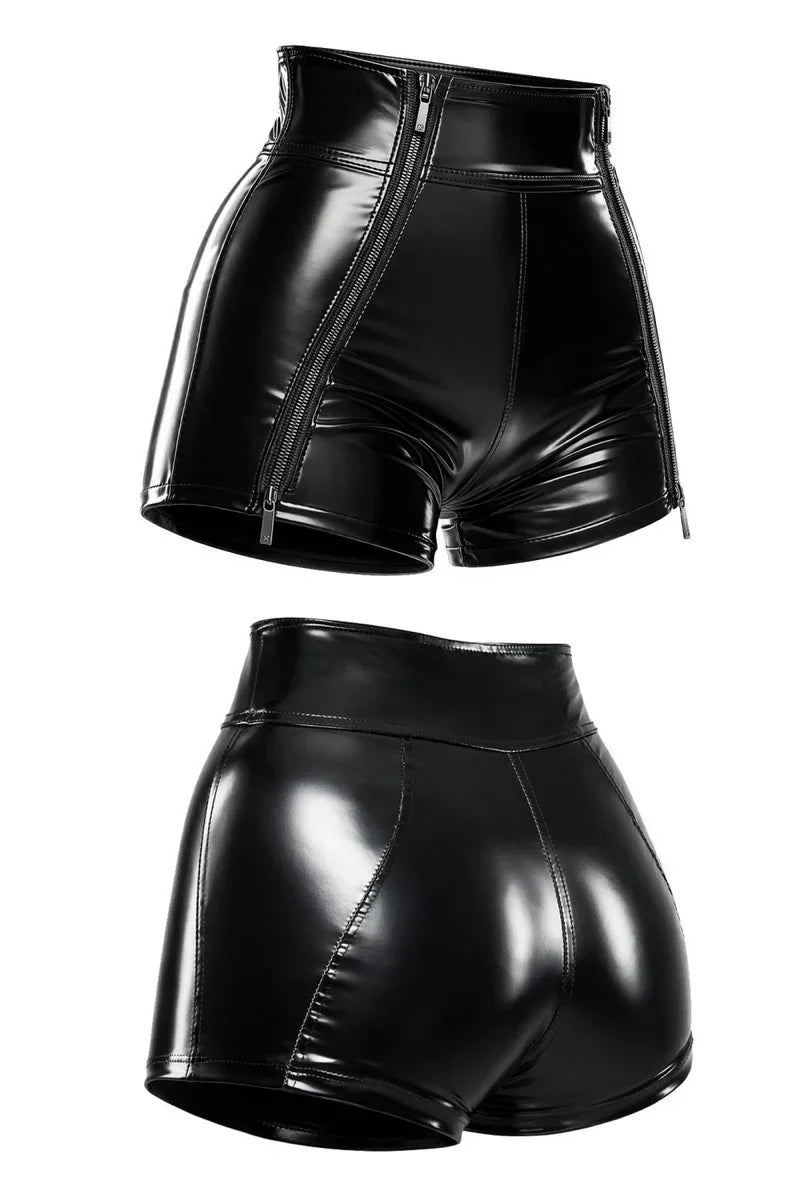 Short wetlook zippé par Demoniq