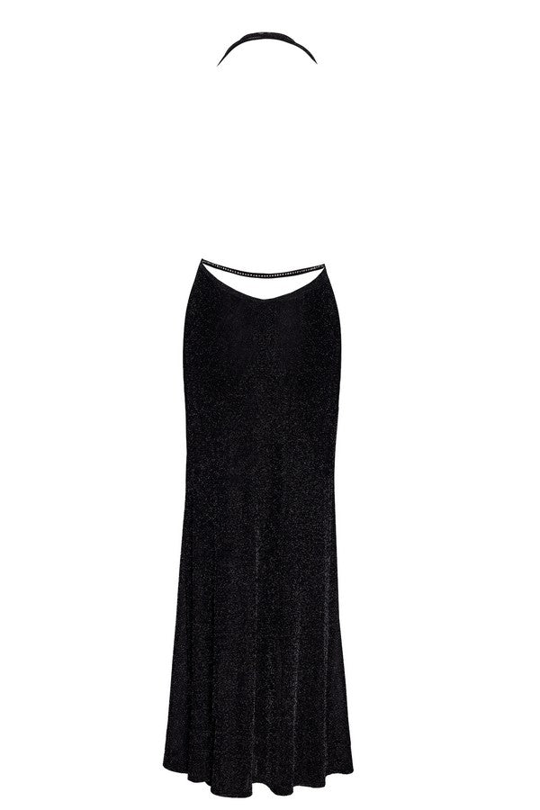 F373 Onyx Liquid Long dress