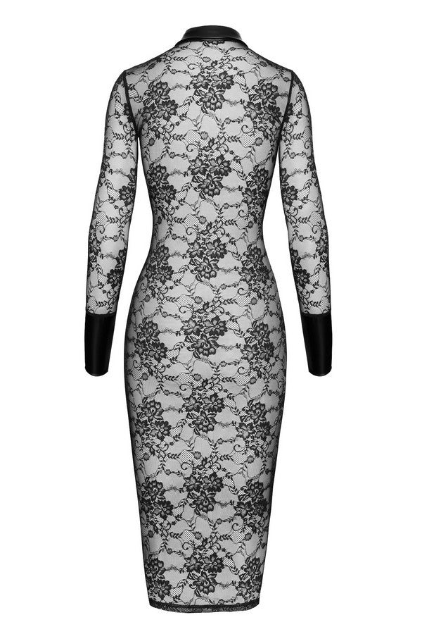 F376 Noirelle Lace Button-up Midi dress