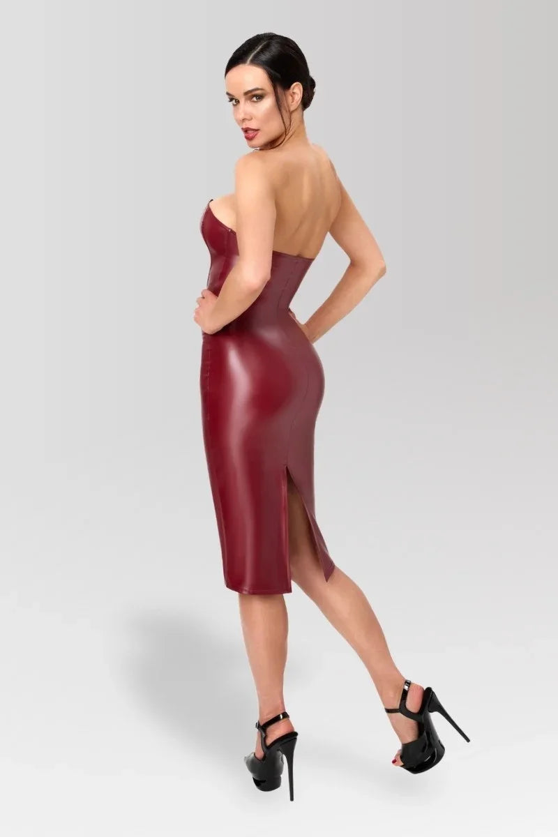 F396 Dark Romance Corset Midi Dress