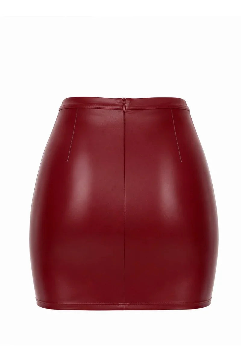 F399 Bordeaux Affair Mini Skirt