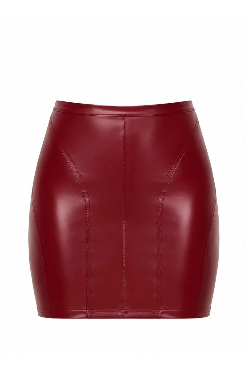 F399 Bordeaux Affair Mini Skirt
