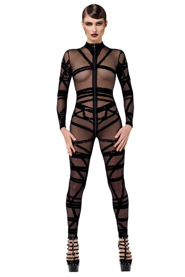 Combinaison résille Bondesque F357 par Noir Handmade