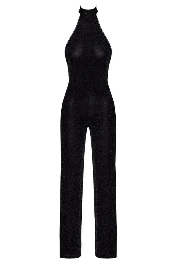 Combinaison résille dos-nu Ligne Privée par Noir Handmade