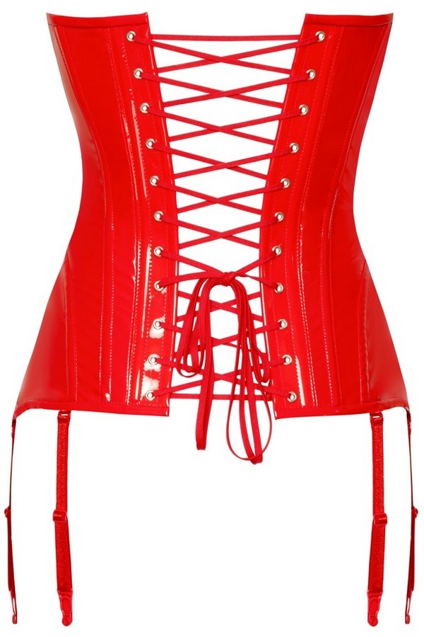 Red vinyl corset