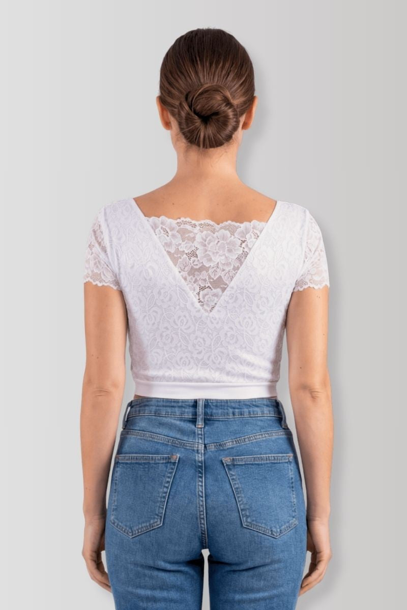 White reversible crop top