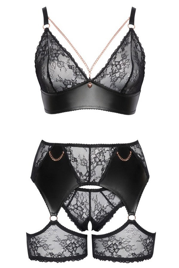 Ensemble dentelle chaines dorΓ©es + par Cottelli lingerie