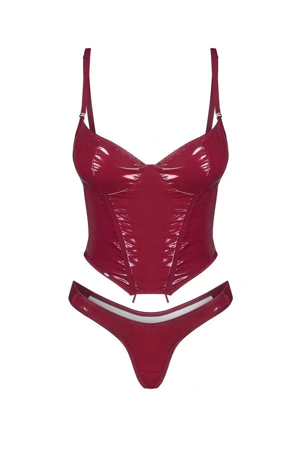 Redya corset with black lacing & thong