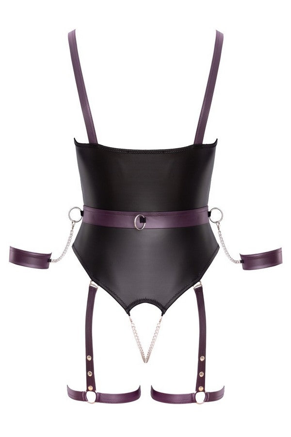 Black bodysuit with harness