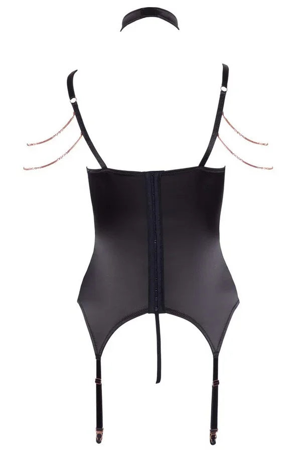 Guêpière ouverte noire par Abierta Fina