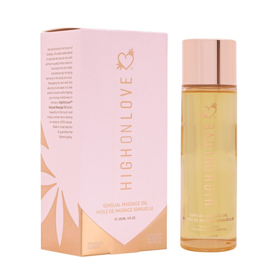 Huile de massage coucher de soleil tropical 120ml par HIGH ON LOVE
