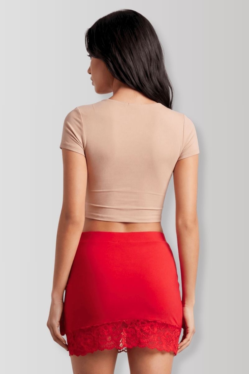 Marina red mini skirt