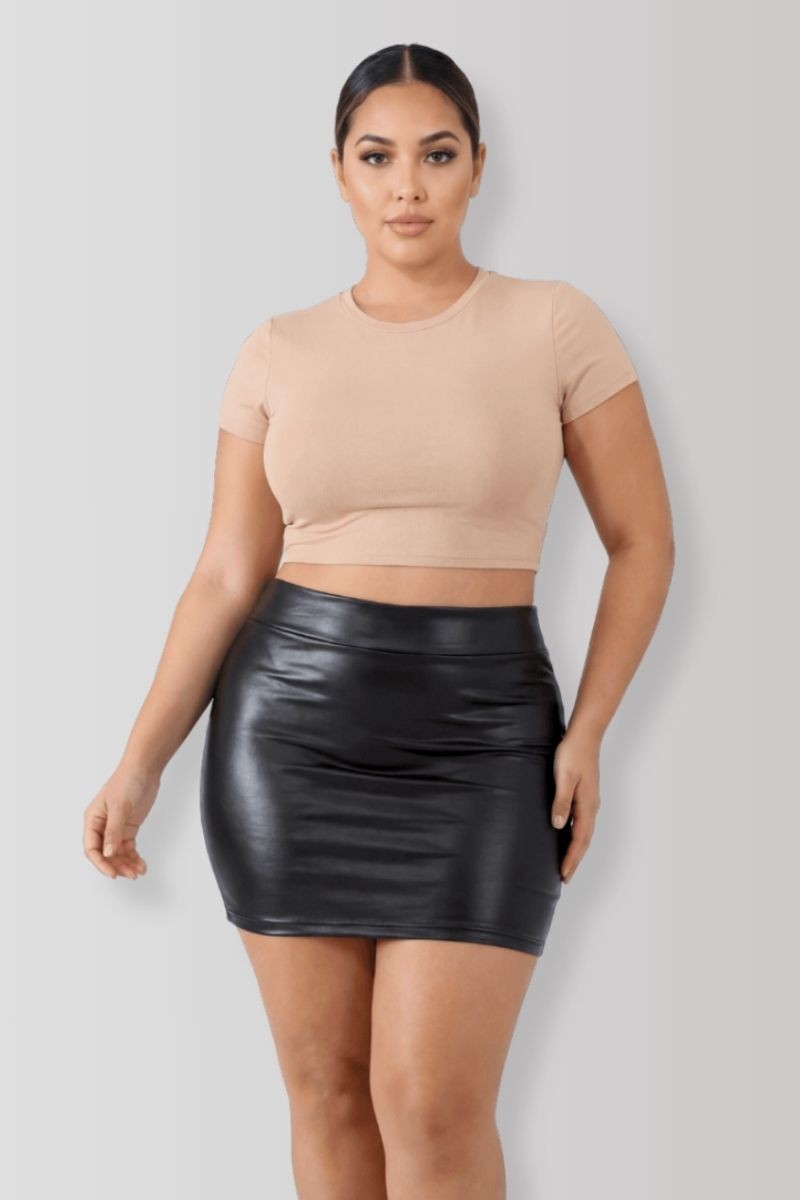 Sifia wetlook mini skirt
