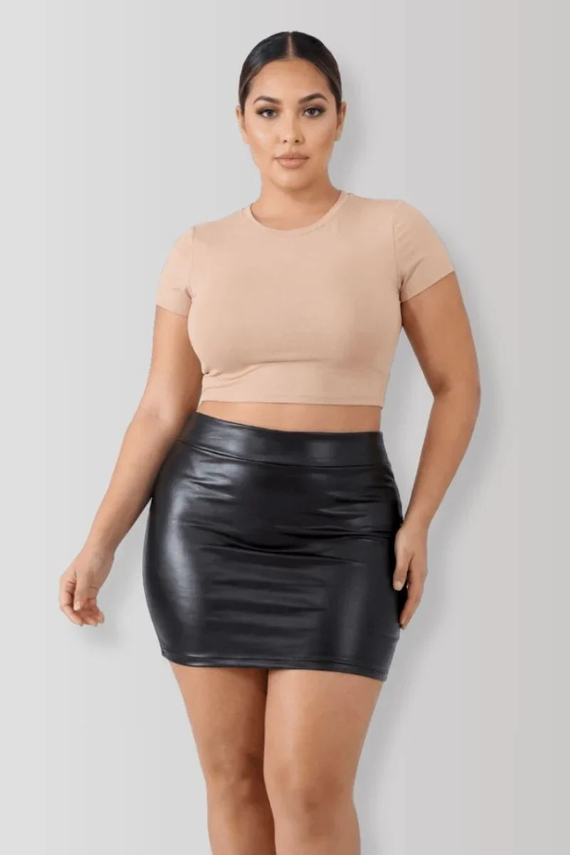 Mini-jupe wetlook Sifia par Be Lily