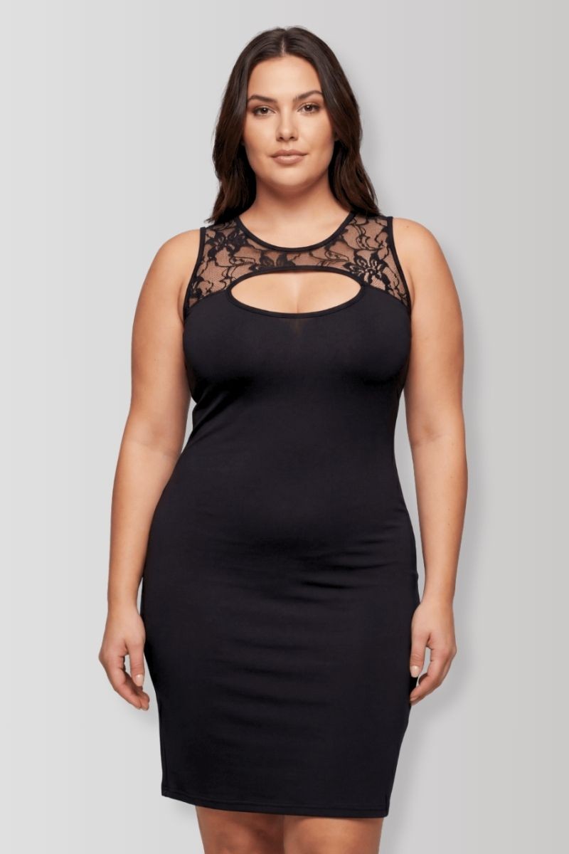 Lora black mini dress