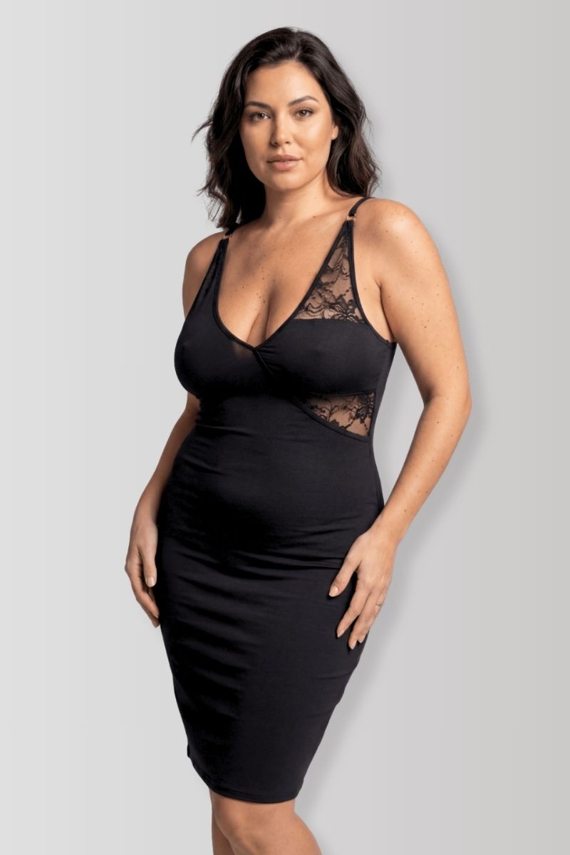 Victoria black midi dress