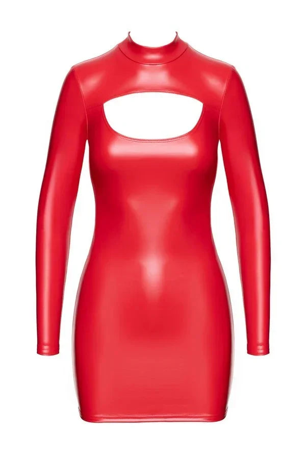 Robe alcôve Vixen F367 rouge par Noir Handmade