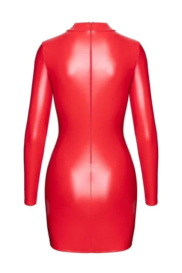 Robe alcôve Vixen F367 rouge par Noir Handmade