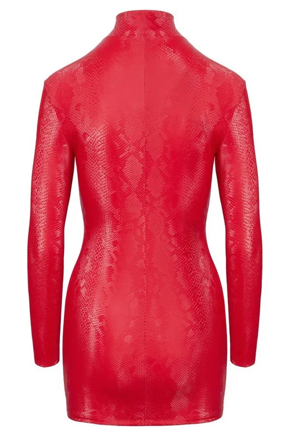 Robe courte peau de serpent rouge par Cottelli lingerie