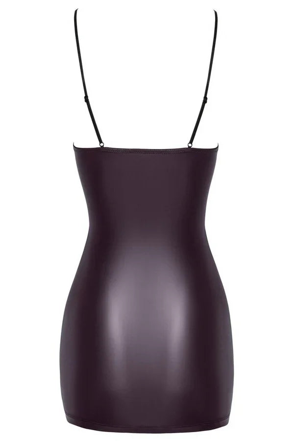 Robe lacée wetlook violet par Cottelli lingerie