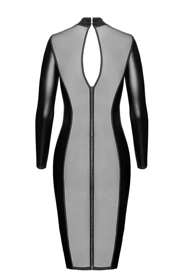 Robe Luxuria bi-matière F371 par Noir Handmade