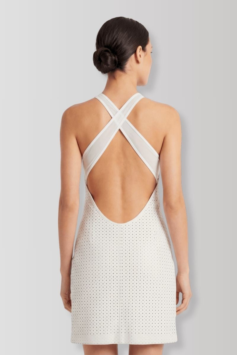 Margot white wetlook mini dress