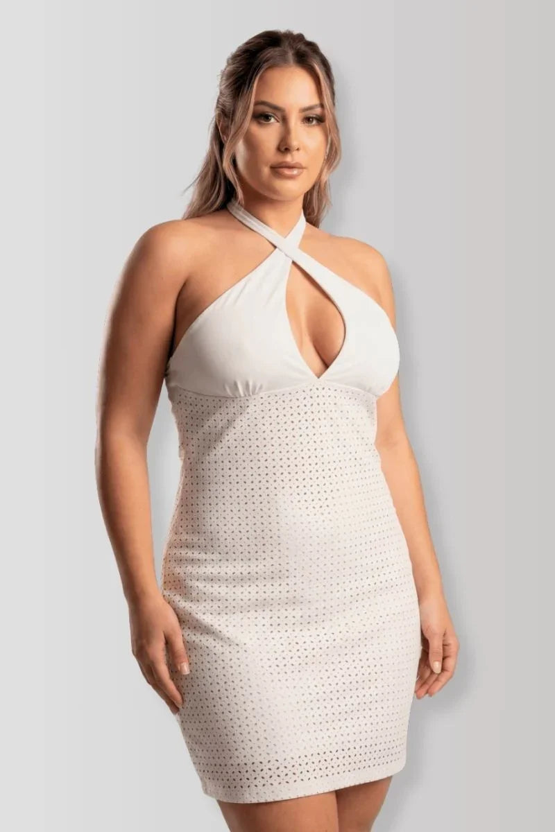 Robe wetlook blanc Margot par Be Lily