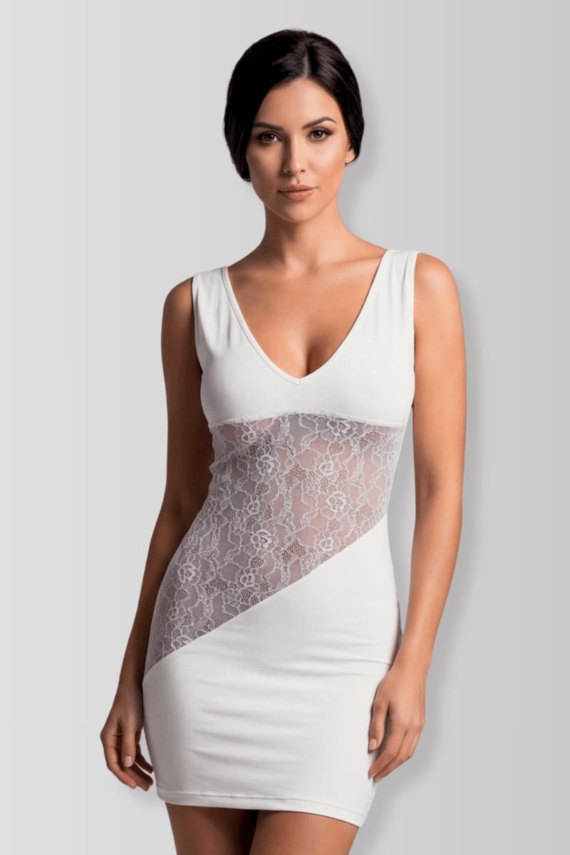 Olivia white lace mini dress