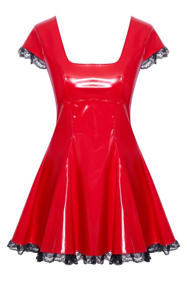 Robe patineuse vinyle rouge par Black Level