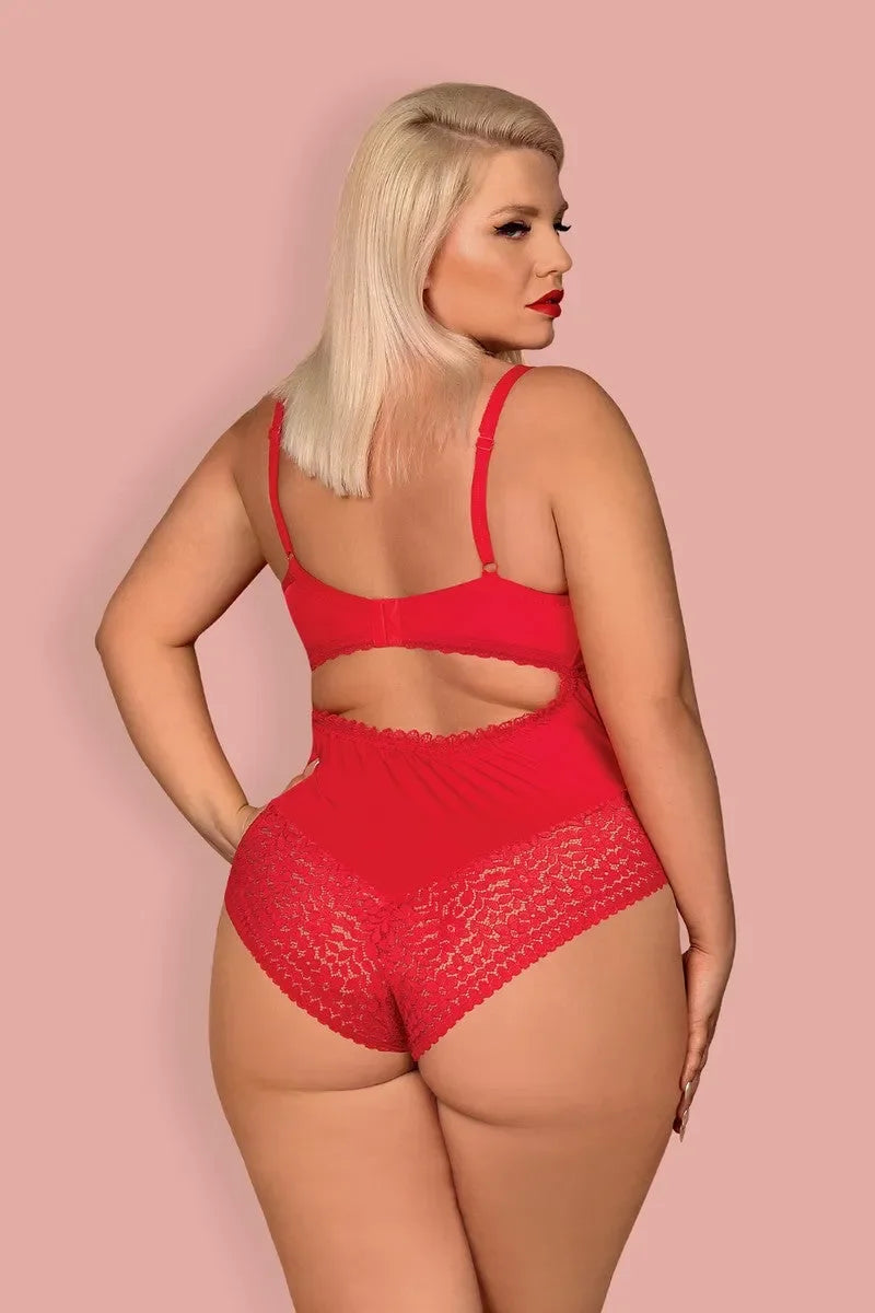Body rouge Jolierose (XXL) par Obsessive