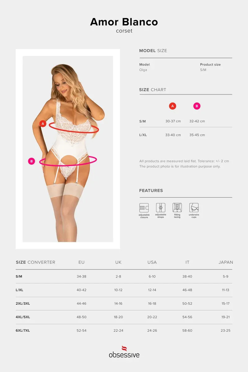 Corset Amor Blanco par Obsessive