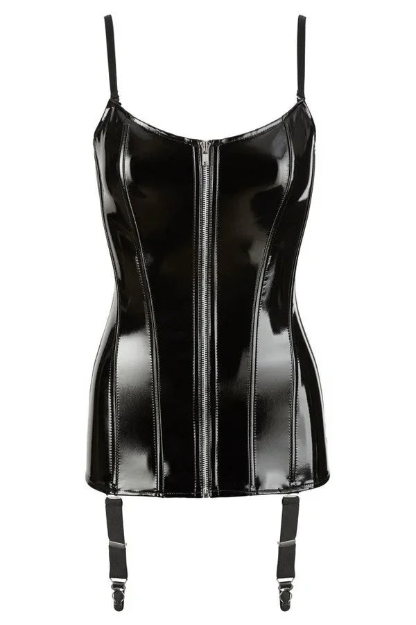 Corset vinyle zippé par Black Level