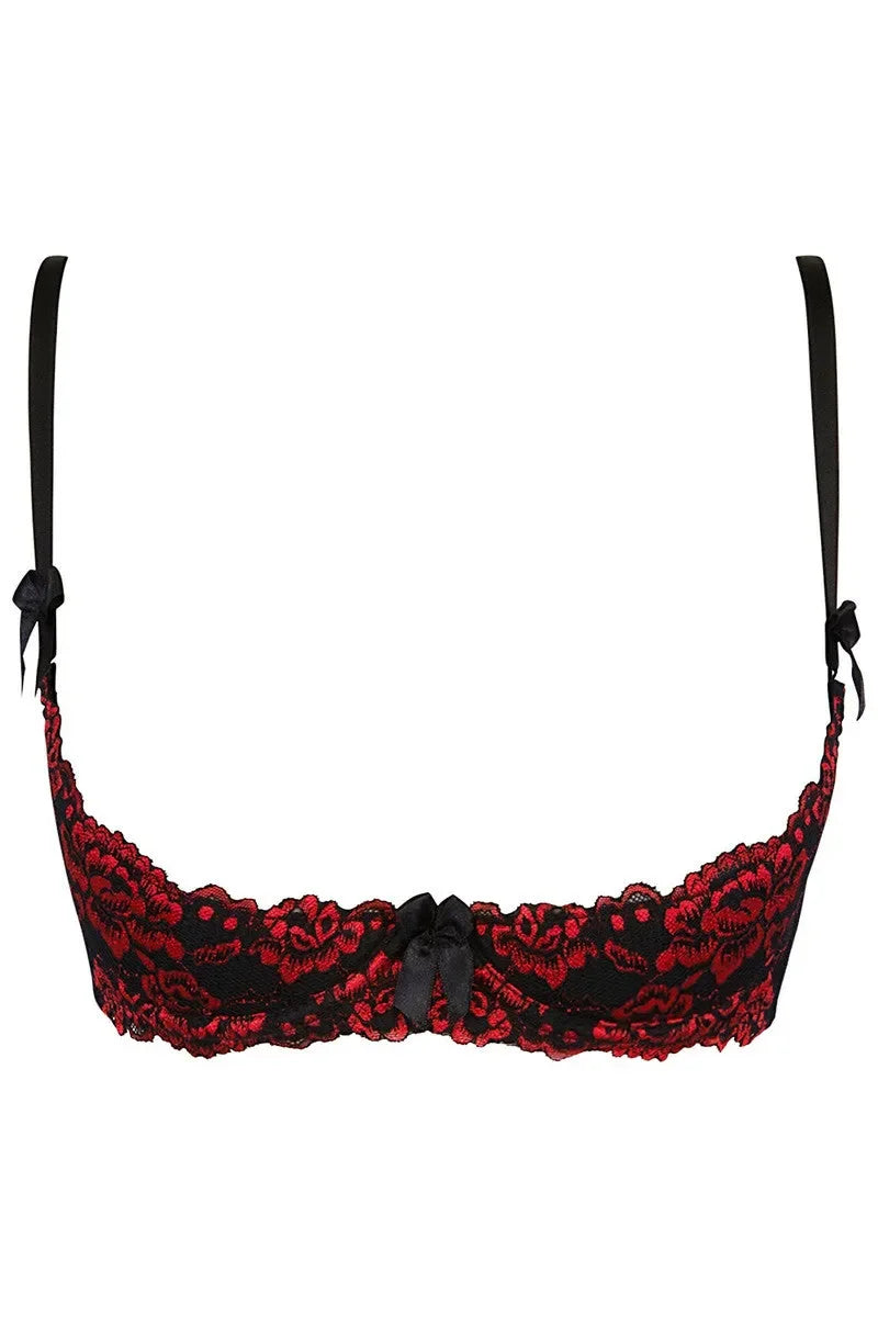 Soutien-gorge ouvert à fleurs V-10011 par Axami