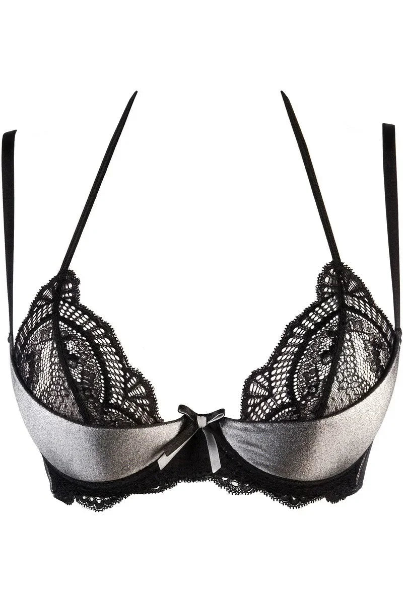 Soutien-gorge ouvert argent V-9481 par Axami