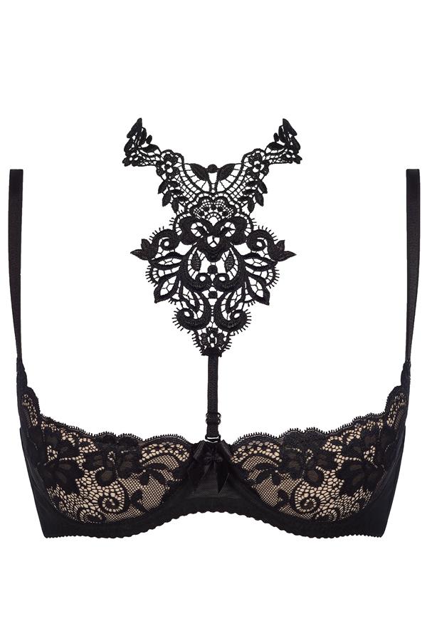 Soutien-gorge ouvert noir V-8241 par Axami