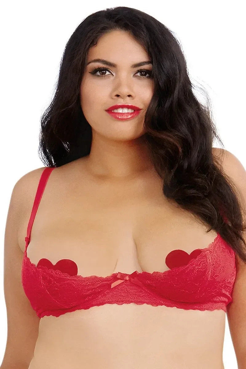 Soutien-gorge ouvert rouge par DreamGirl