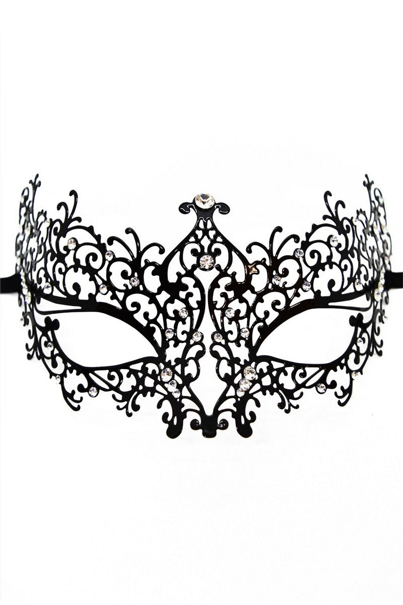 Black baroque Venetian mask