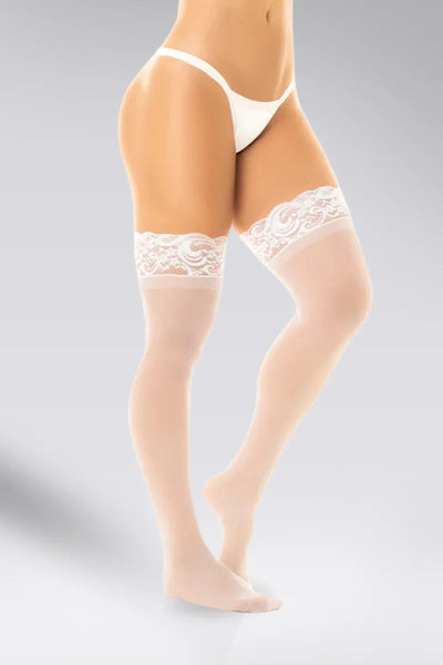 White sheer hold-up stockings