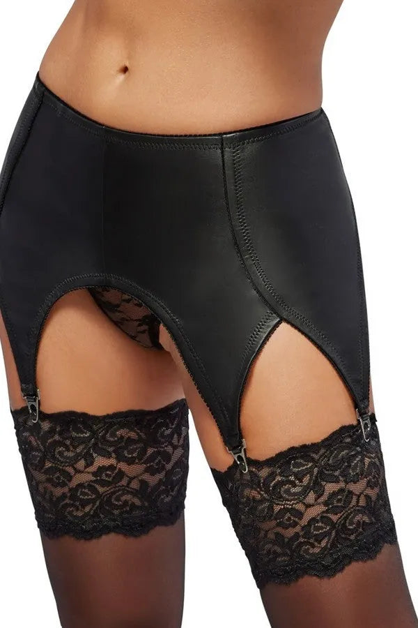 Leather suspender belt