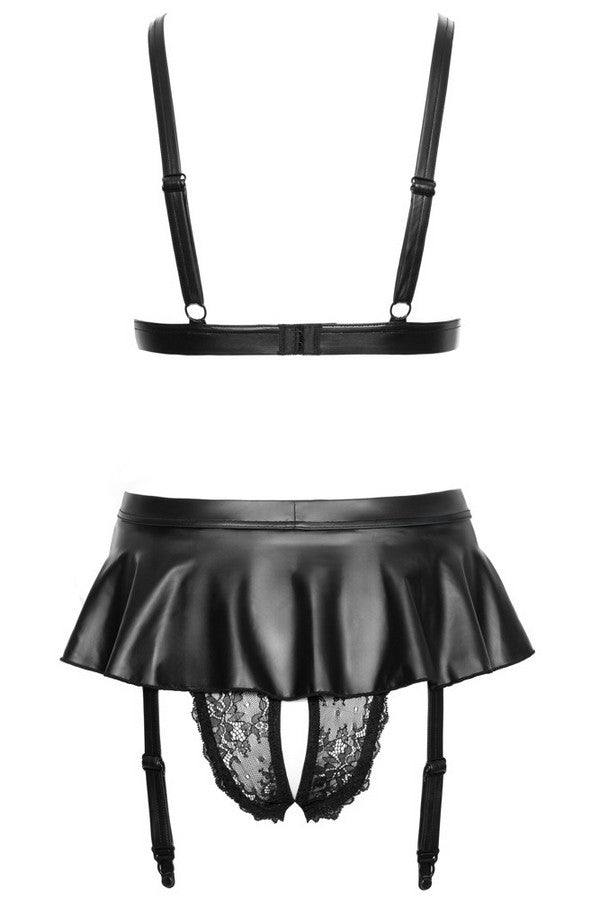 Lace and wetlook 2-piece set