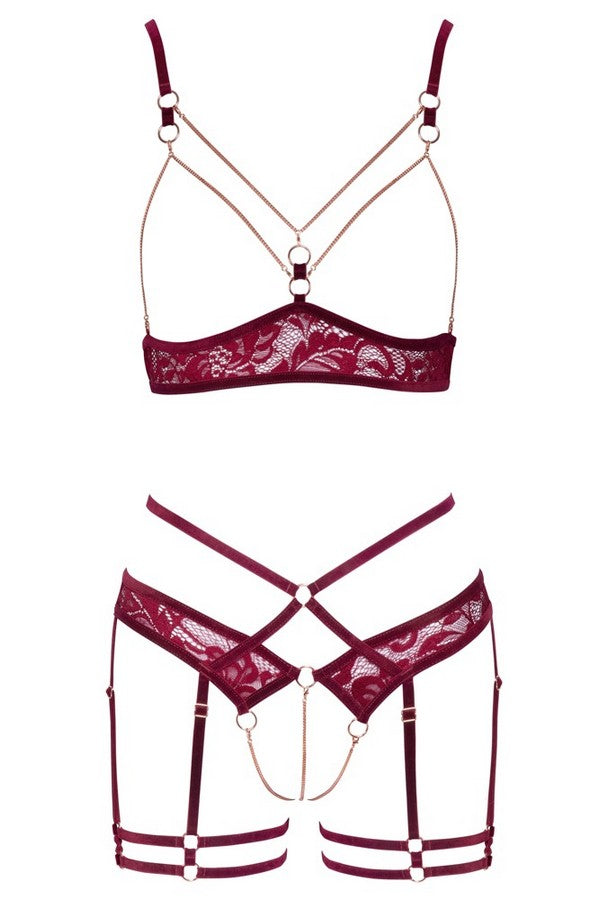 Burgundy topless set