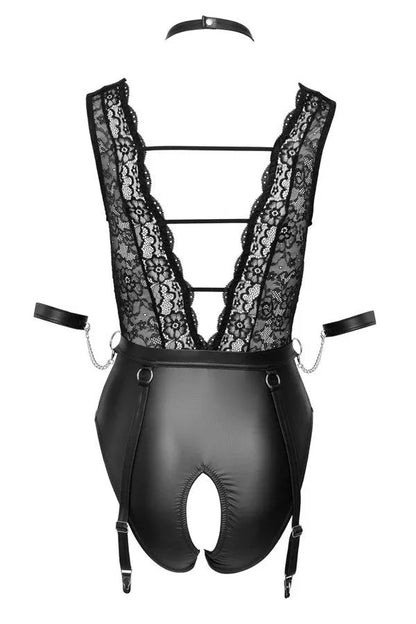 Bi-material open bodysuit &amp; fasteners