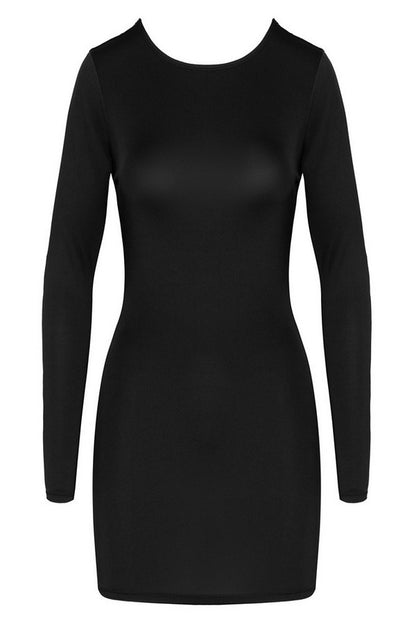 Black mini dress open back