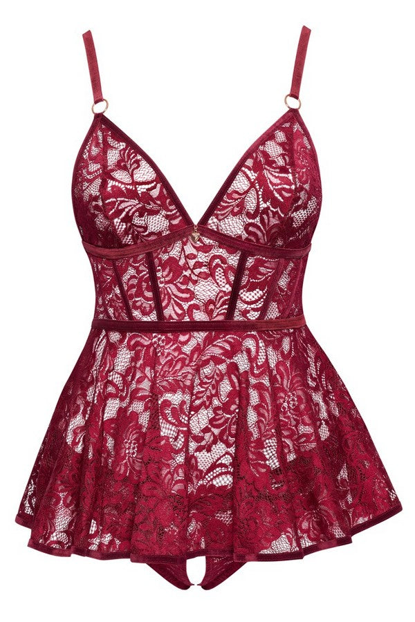 Burgundy lace nightie +